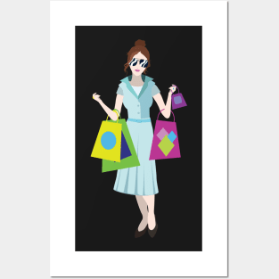 Woman Shopping Posters and Art